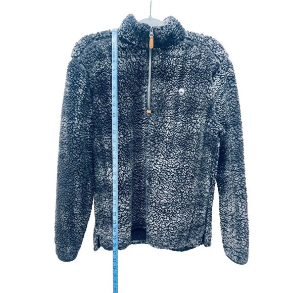 Simply Southern Women’s Jacket Faux Fur Sherpa Quarter Zip Pullover Gray Size S - Picture 5 of 12